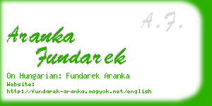 aranka fundarek business card